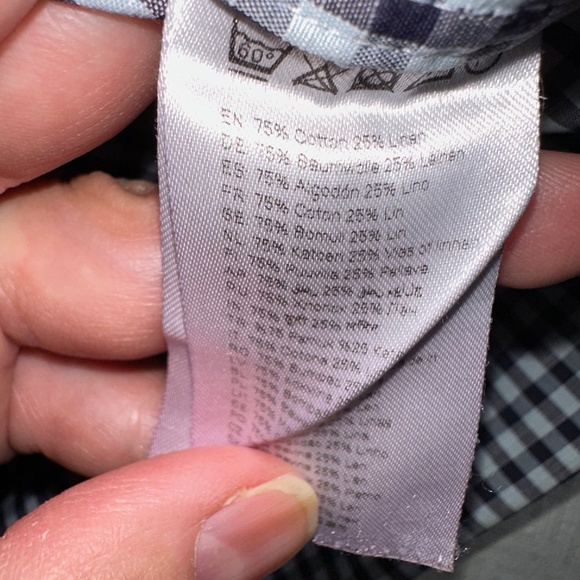 Eton Men's Dress Shirt, Size 43 or 17 slim, Black and White Check - Picture 11 of 12